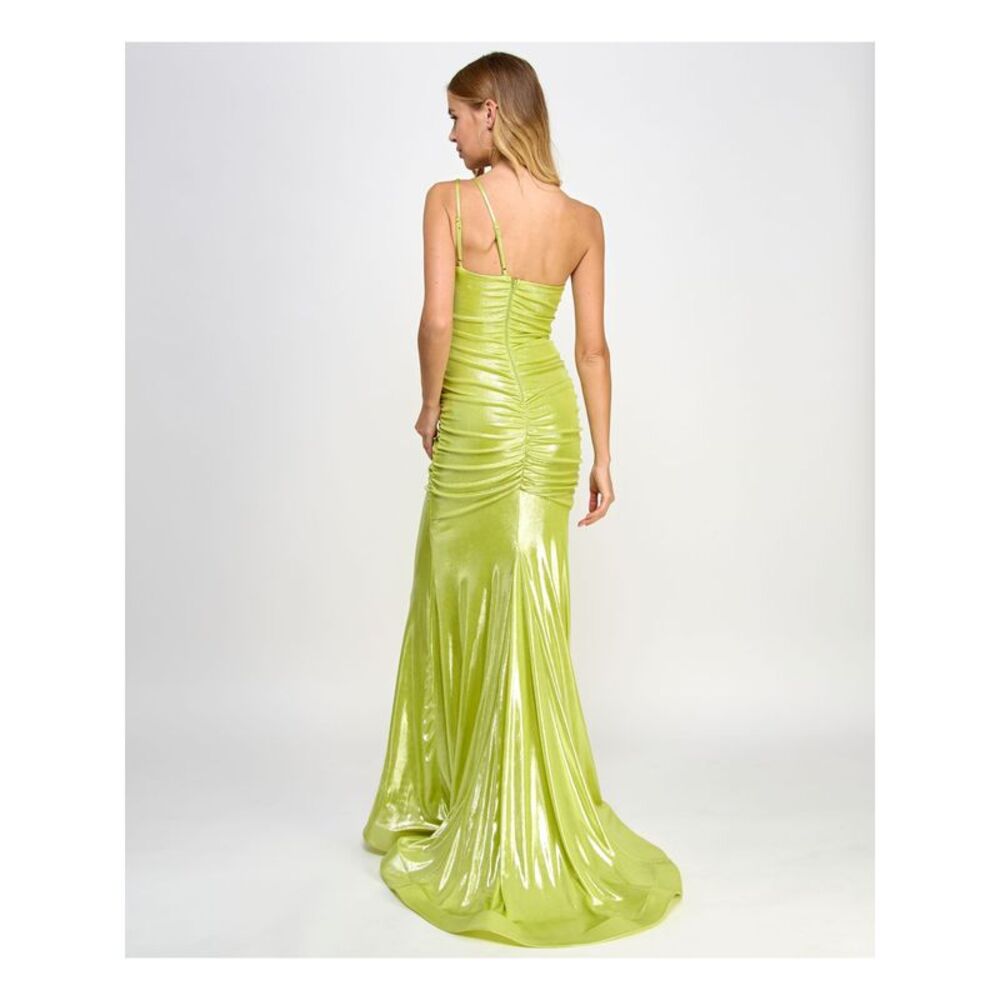 B DARLIN Womens Dress Green Formal Lined Adjustable Padded Juniors 1\2 - Picture 2 of 4